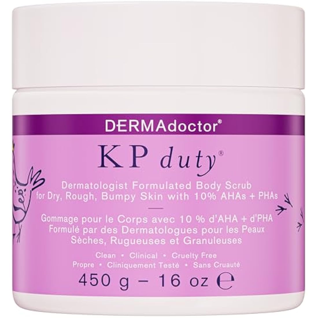 DERMAdoctor KP Bump Eraser Body Scrub | 10% AHA + PHA Exfoliant - 450g