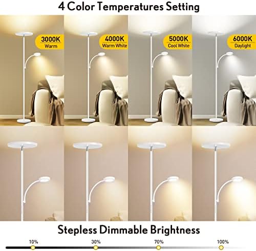 OUTON LED Floor Lamp with Reading Light | Dimmable Mother-Child Lamp