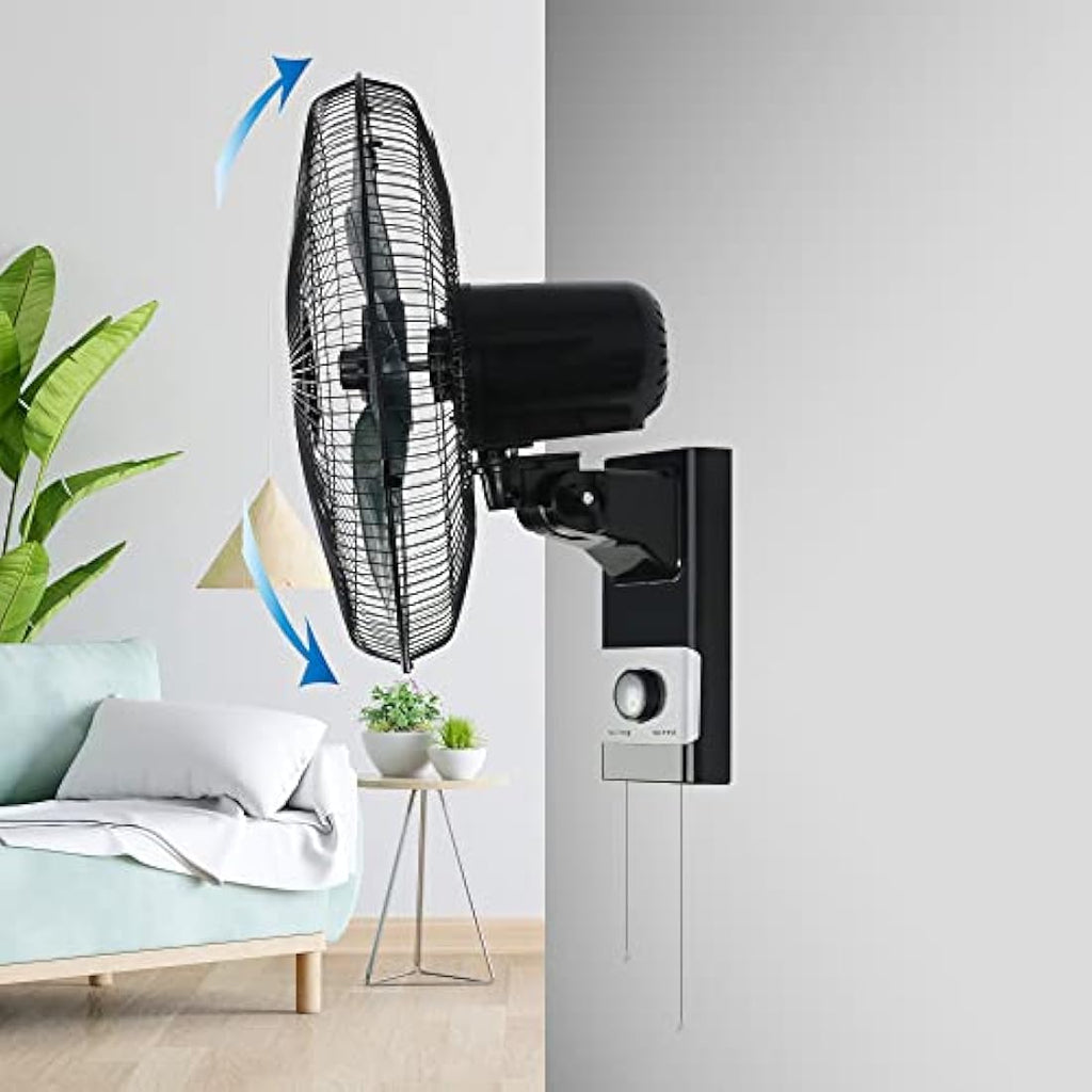 Belaco 16 Inch Wall Mounted Fan – 3-Speed Oscillating Cooling Fan