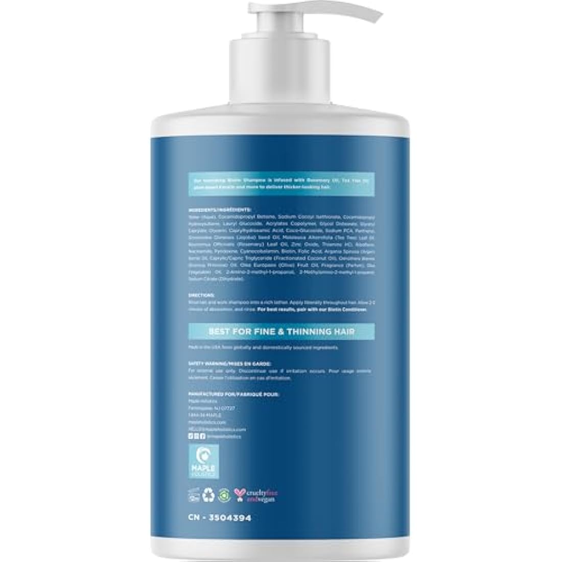 Biotin & Rosemary Volumizing Shampoo for Thinning Hair