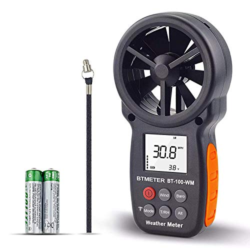 BTMETER Digital Anemometer – Handheld Wind Speed Meter & Barometer