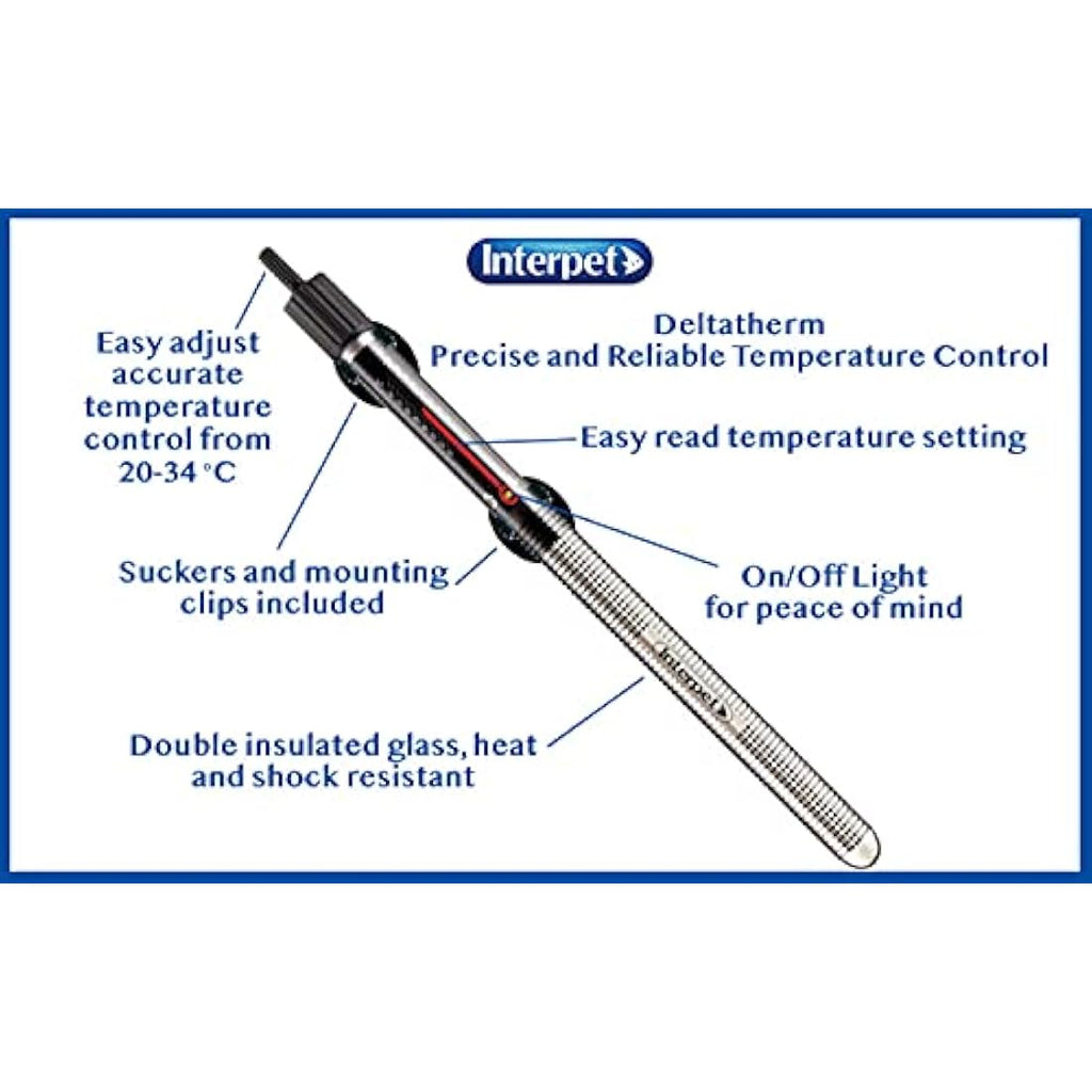 Interpet Deltatherm 25W Submersible Aquarium Heater for Fish Tanks