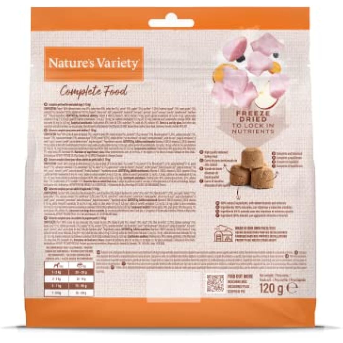 Nature's Variety Turkey Freeze-Dried Dog Food for Small Breeds – 7 x 120g