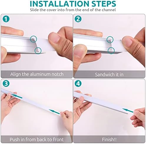 12-Pack U-Shape LED Aluminum Channel with Milky White Diffuser