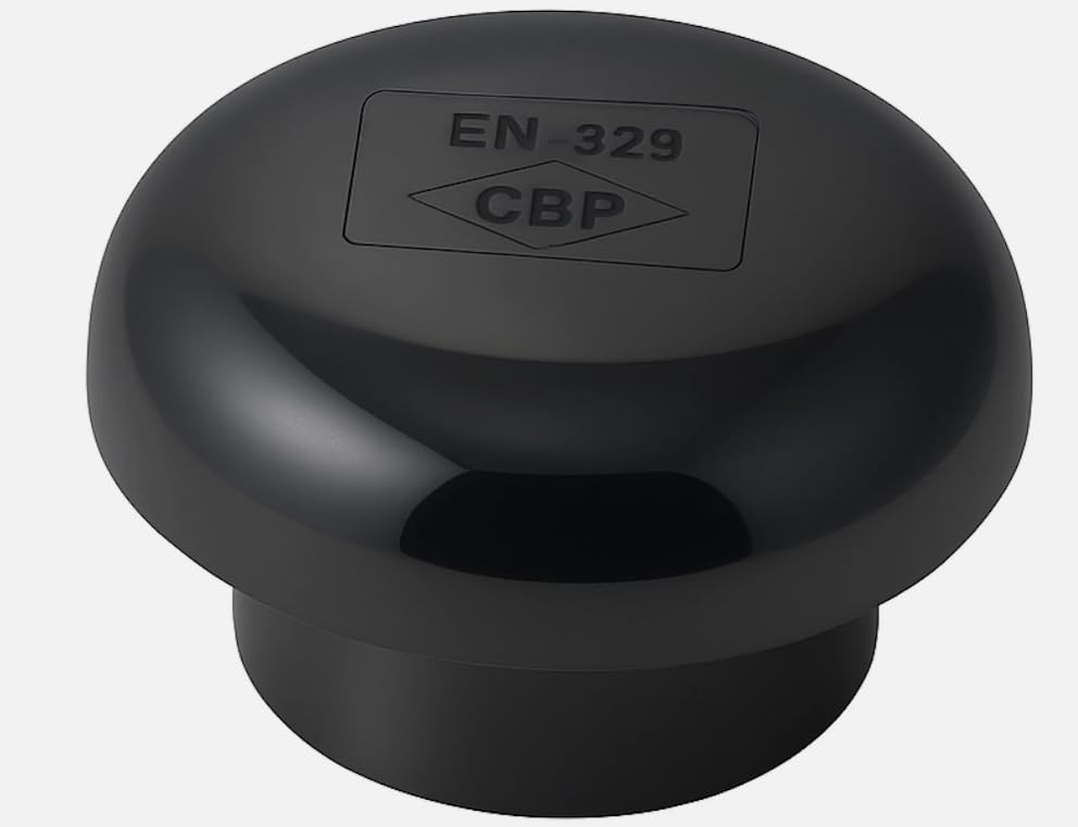 110mm Mushroom Vent Cowl | Black uPVC Soil Pipe Vent