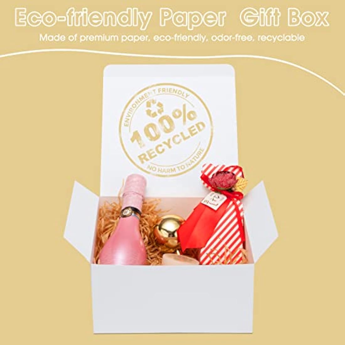 HOUSE DAY White Gift Boxes 20x20x10cm | 10 Pack Kraft Paper Cupcake Boxes