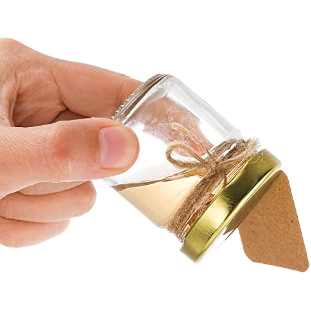 Kingrol 60 Pack Mini Glass Jars with Gold Lids - 45ml Airtight Spice Jars