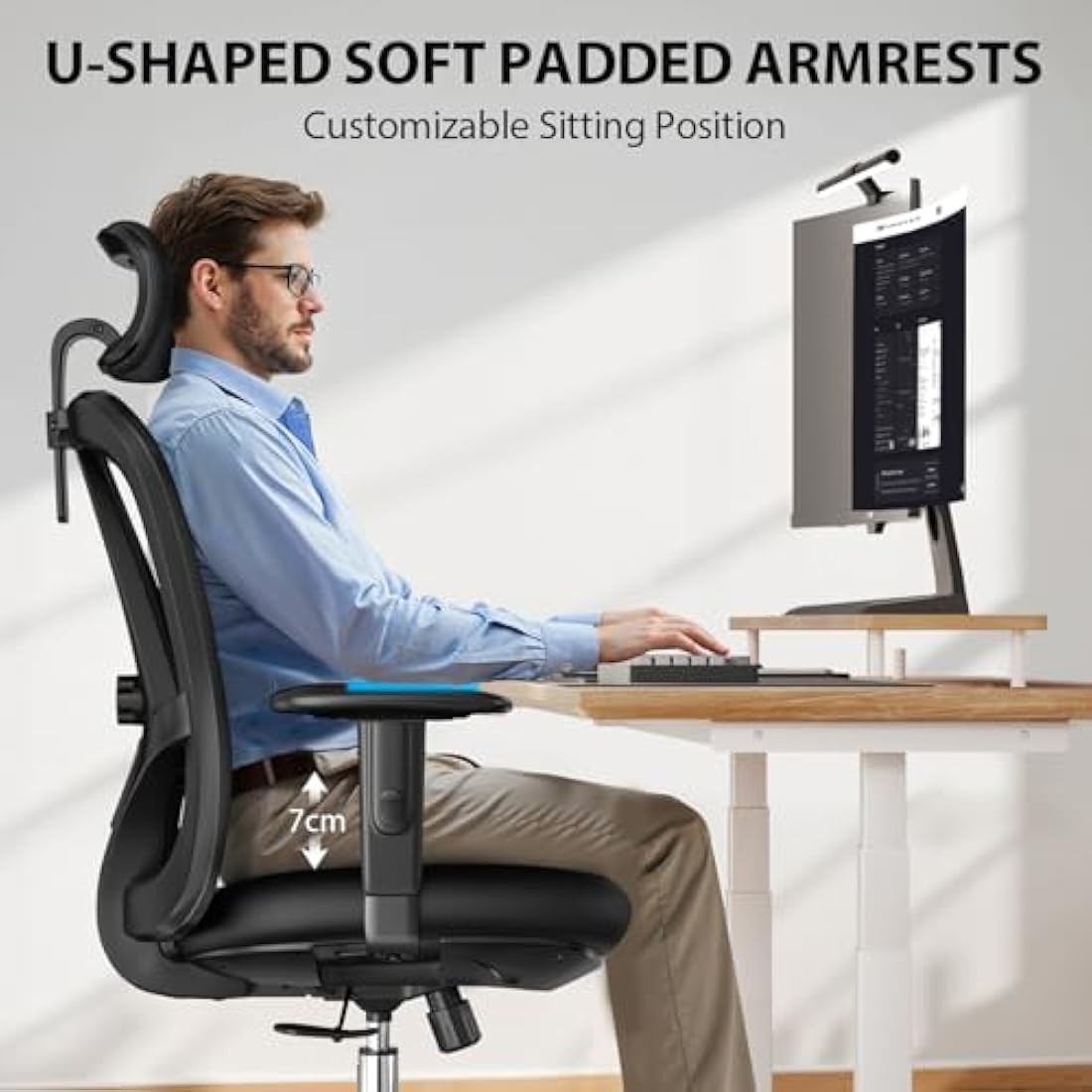 mfavour Ergonomic Mesh Office Chair | Adjustable Lumbar Support & Headrest