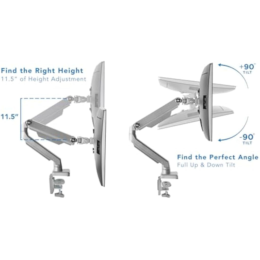 Mount-It! Single Monitor Arm – Mechanical Spring Desk Mount for 32" Screens