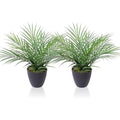 CROSOFMI Artificial Areca Palm Tree 35cm - Faux Tropical Plants (2 Pack)