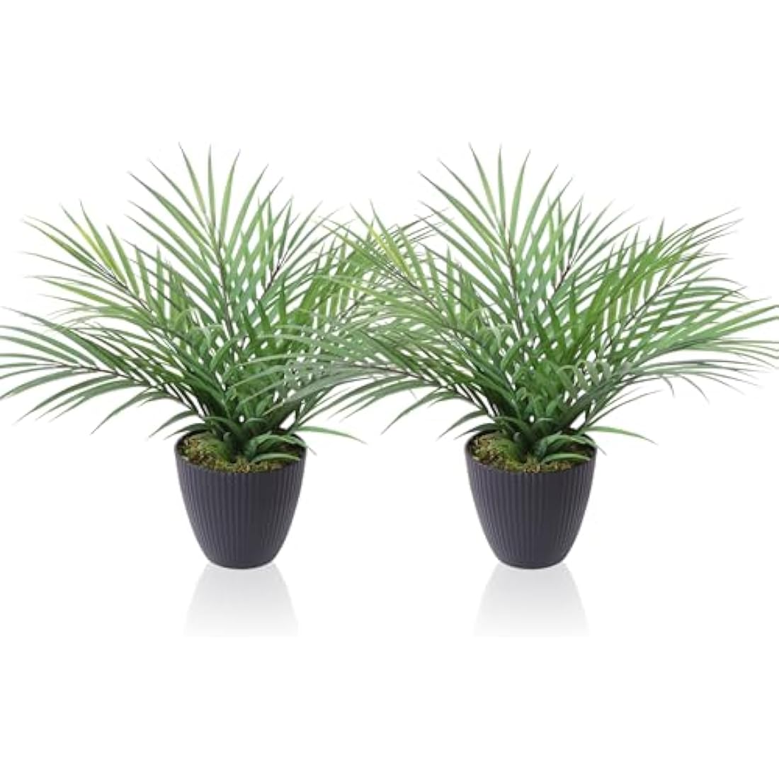 CROSOFMI Artificial Areca Palm Tree 35cm - Faux Tropical Plants (2 Pack)