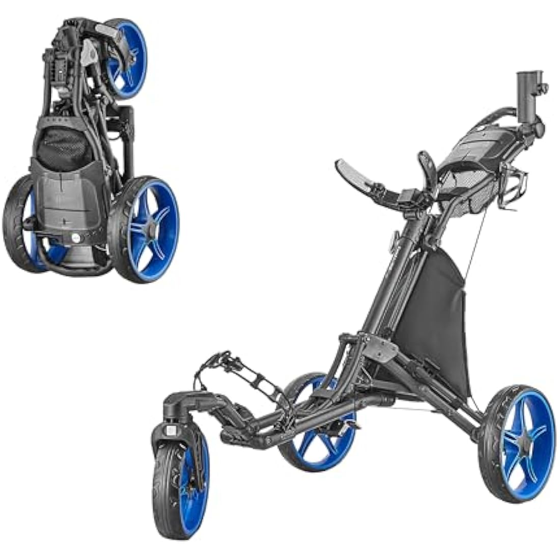 Caddytek Caddylite One Swivel V8 Golf Push Cart - Lightweight Blue
