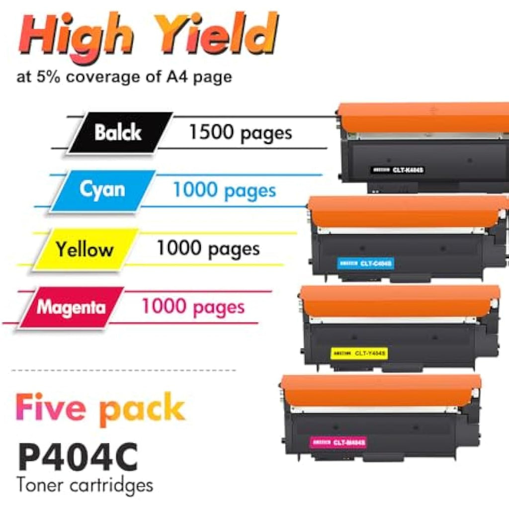 CLT-P404C Toner Cartridge 4-Pack for Samsung Xpress SL-C480W C430W