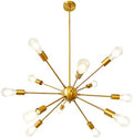 LynPon Gold Sputnik Chandelier – 12-Light Modern Brass Pendant Fixture
