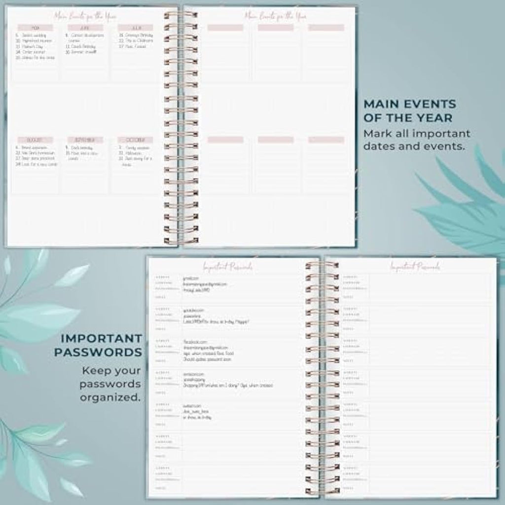 PLANBERRY Undated Hourly Schedule Planner & Budget Organizer – Ocean Depths