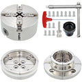 DEEFIINE 4 Inch Wood Lathe Chuck Set | Nickel Plated 4-Jaw Self Centering