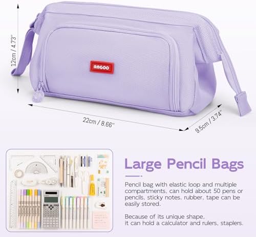 Mamowla Large Pencil Case | Durable Stationery Pouch for School