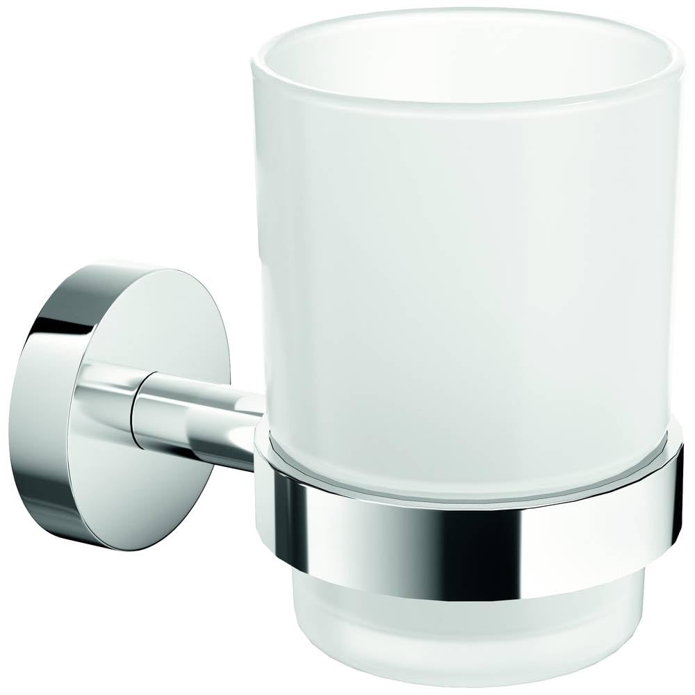 tesa SMOOZ Toothbrush and Toothpaste Holder - No Drill Wall Mounted Satined Cup with Chrome-Plated Holder, Stainless - Waterproof - image 4