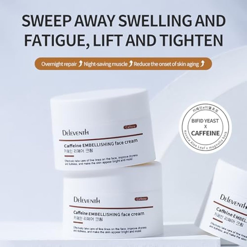 DEleventh Caffeine Face Cream – Anti-Aging & Brightening Moisturizer 30g