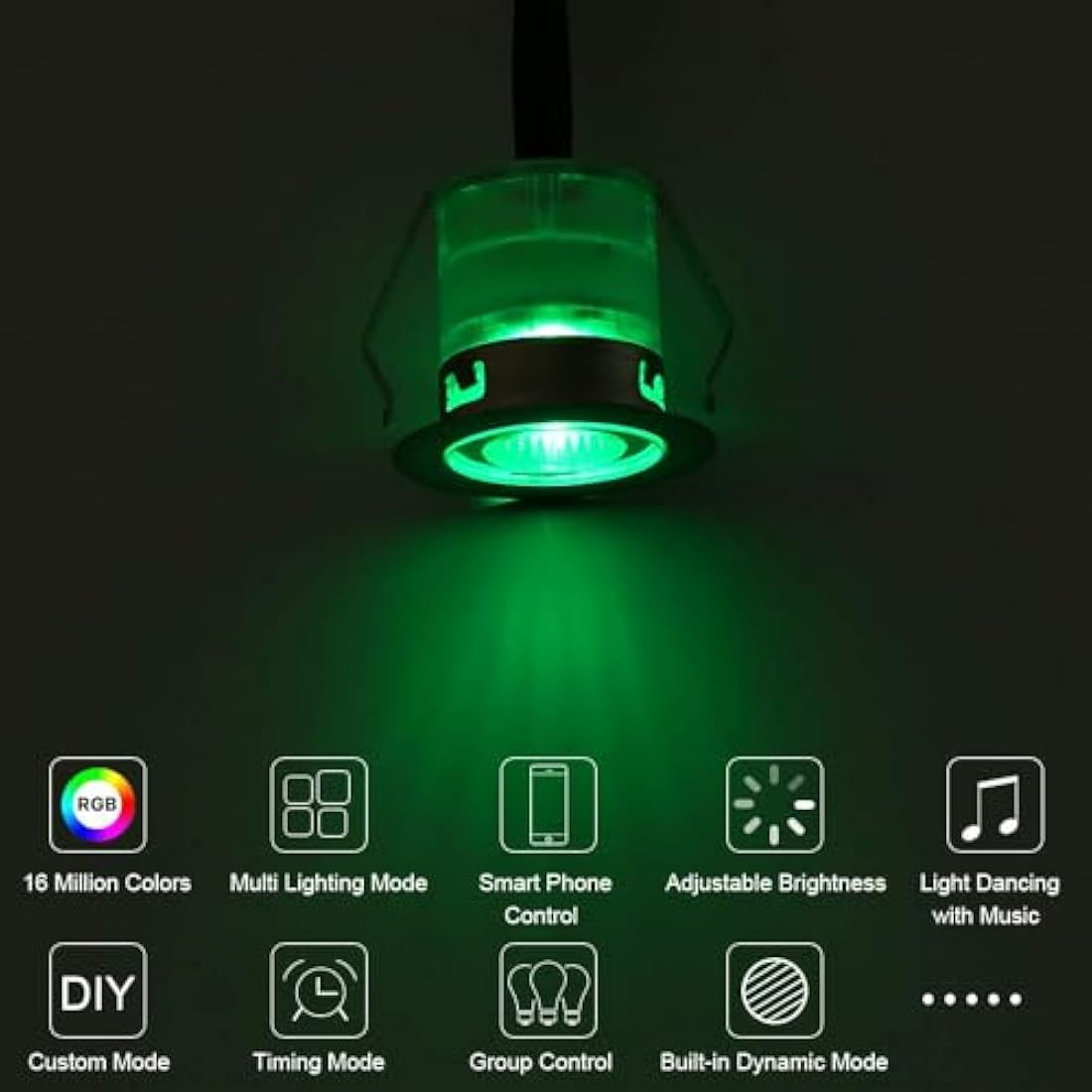 RGB LED Deck Lights - IP67 Waterproof Smart Patio Lighting 30pk