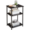IBUYKE Industrial Side Table | 3-Tier End Table Nightstand | Black Steel