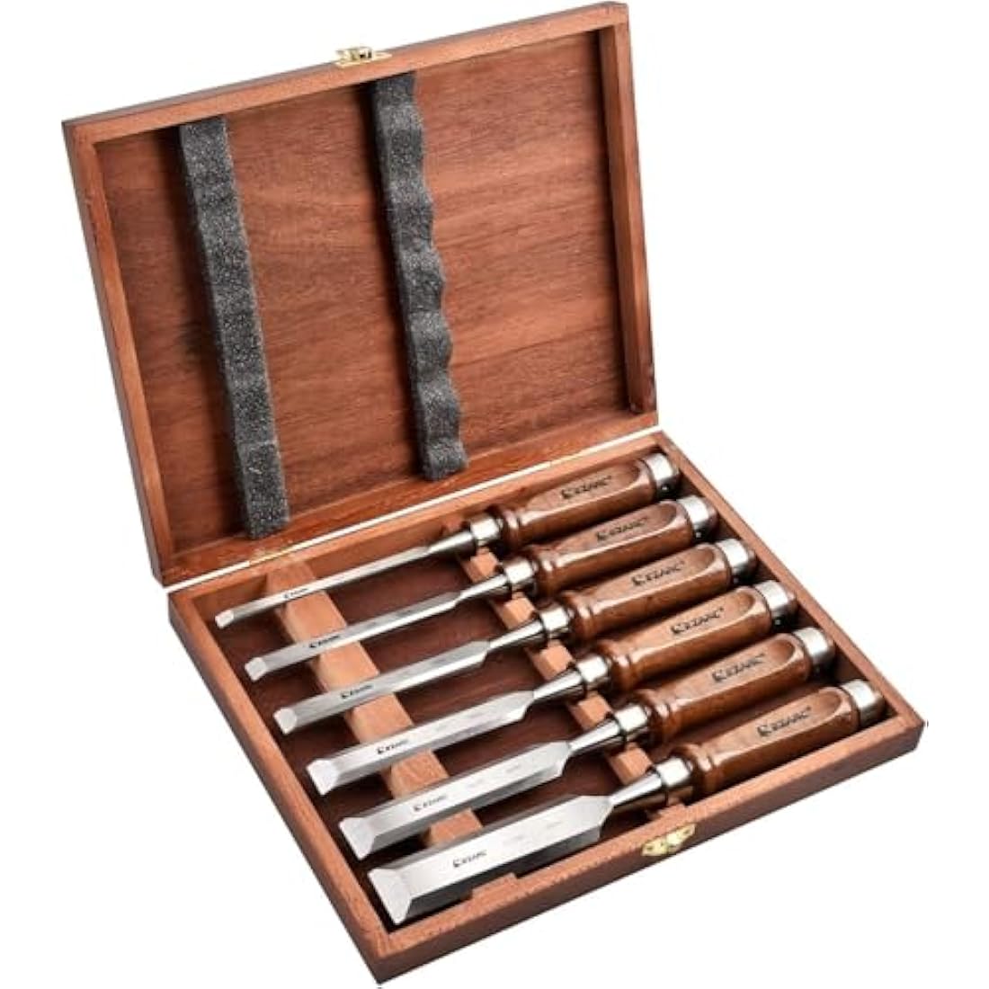 EZARC 6pc Wood Chisel Set – CRV Steel Woodworking Tools with Wooden Box