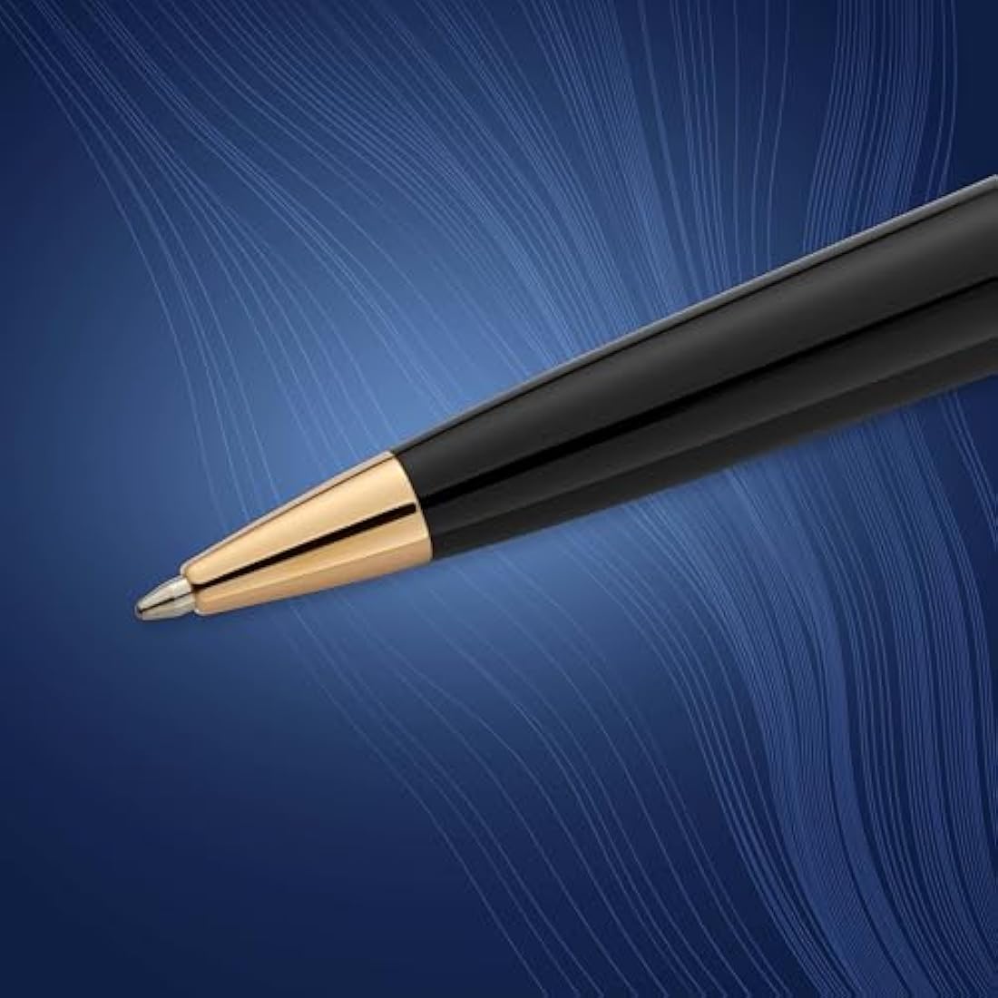 Waterman Expert Ballpoint Pen | Gloss Black & 23k Gold Trim | Medium Tip