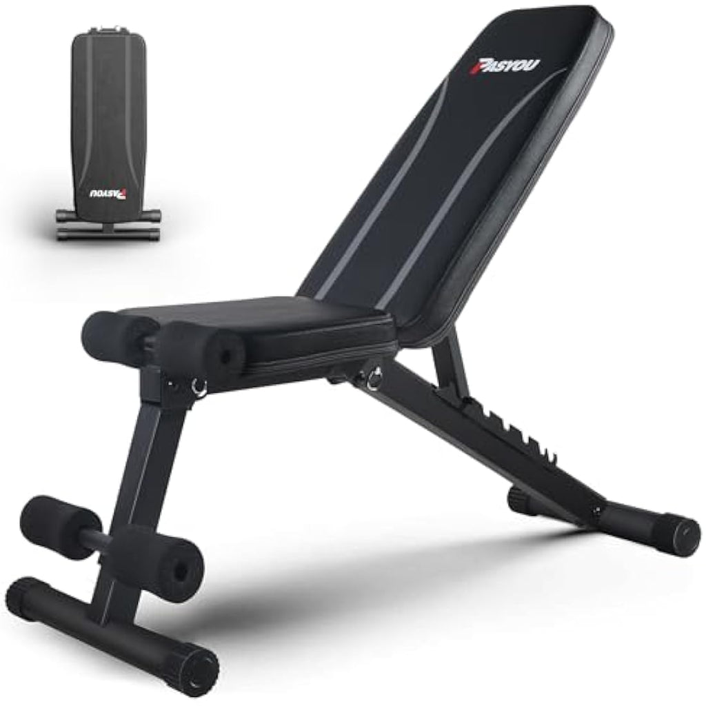 PASYOU PA300 Adjustable Weight Bench - Foldable Home Gym Exercise Bench