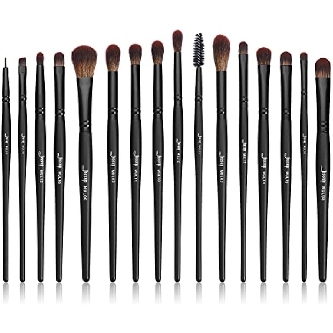 Jessup 16Pcs Professional Eye Makeup Brushes Set | Synthetic Black