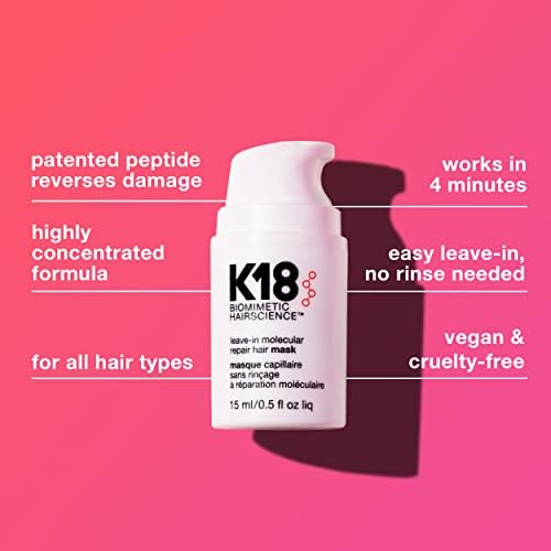 K18 Leave-In Molecular Repair Hair Mask for Damaged Hair – 15ml Mini