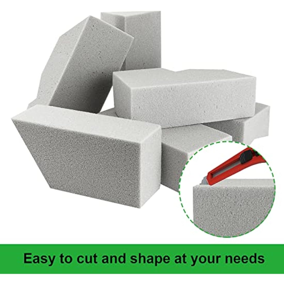 LOLYSIC Dry Floral Foam Blocks for Flower Arranging, 6 Pcs – Grey