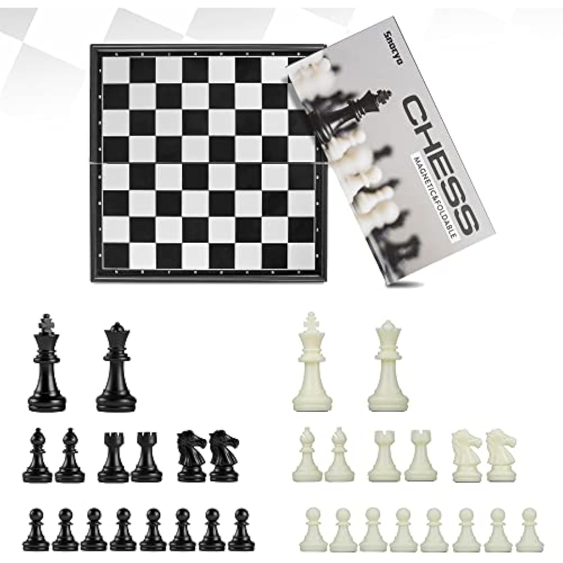Snocyo Magnetic Chess Set – Portable Folding Travel Board for Kids & Adults
