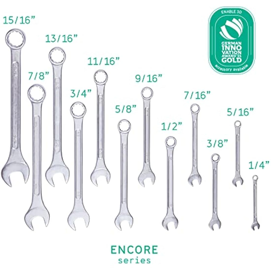 WIESEMANN 1893 Combination Spanner Set - 12pc Inch Sizes 1/4"-15/16"