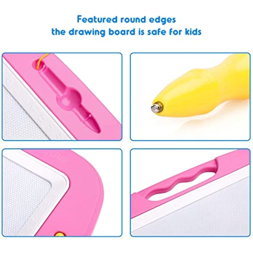 SGILE Large Magnetic Drawing Board – Pink Doodle Pad for Toddlers
