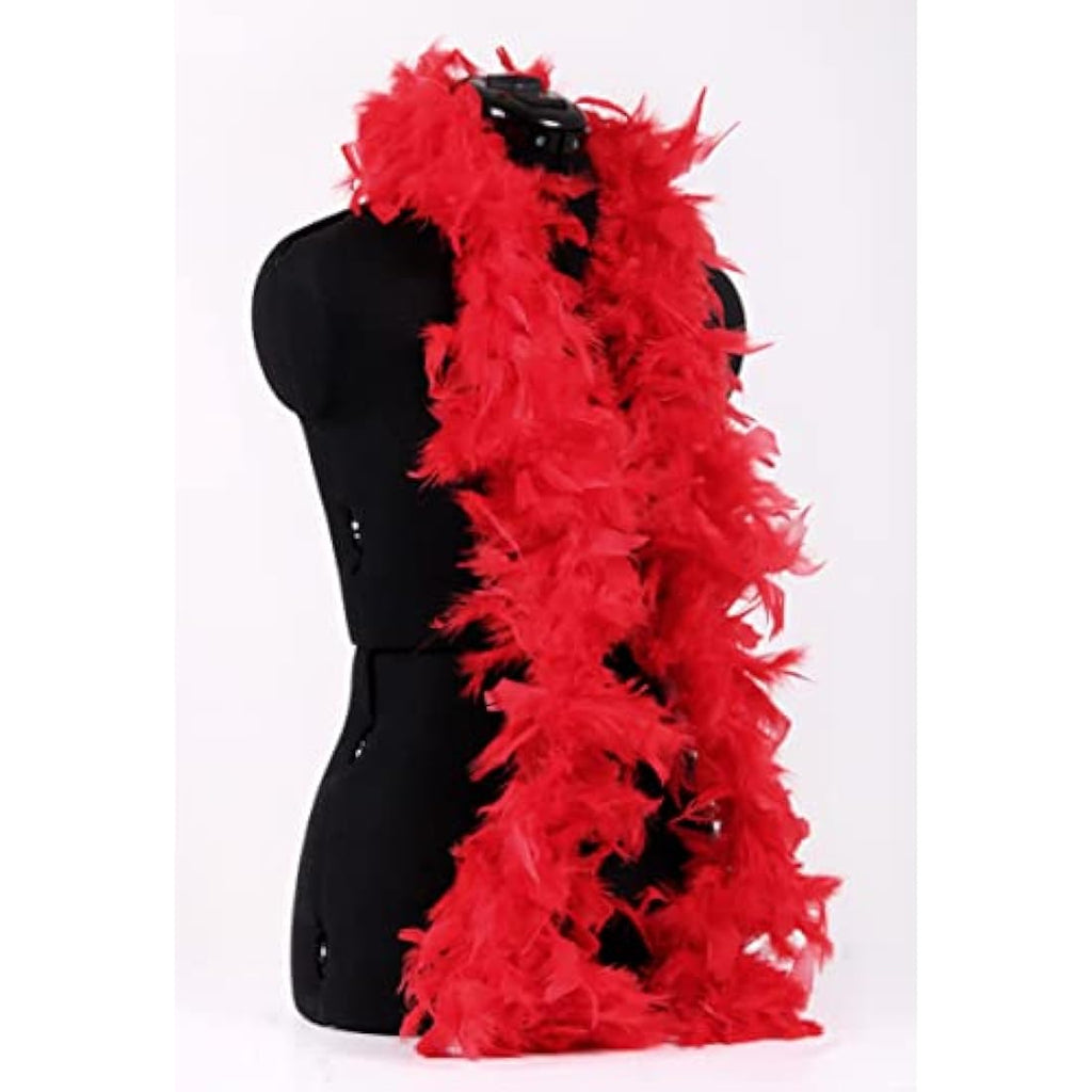 Jolof Store Red Marabou Feather Boa – 1.8m Turkey Feathers Fancy Dress