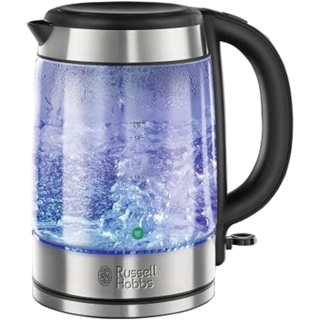 Russell Hobbs Glass Electric Kettle – 1.7L Fast Boil with Blue Light