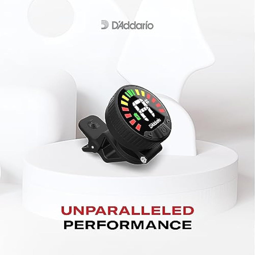 D'Addario Nexxus 360 Rechargeable Clip-On Guitar Tuner | 360° Rotation