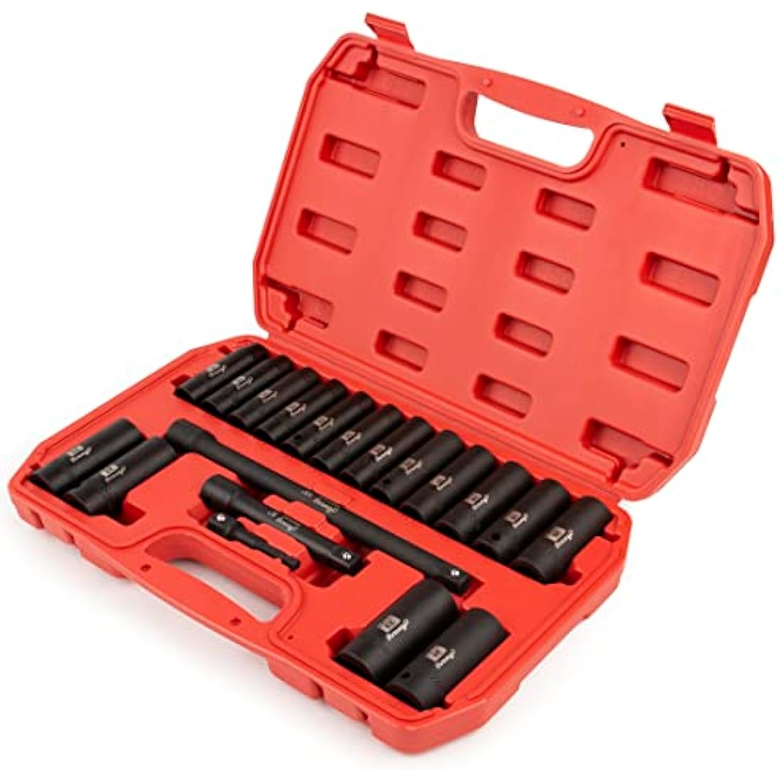 Awang 1/2-Inch Drive Master Deep Impact Socket Set, 19-Piece CR-V Metric