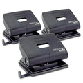 Rapesco ECO 2-Hole Punch | 22 Sheet Capacity | Black, Pack of 3
