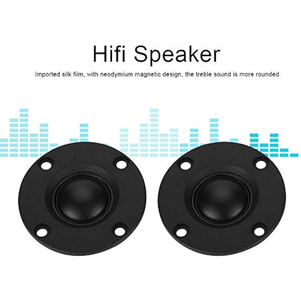 Socobeta 2Pcs HiFi Silk Film Dome Tweeter - 30W 6Ω Treble Loudspeaker