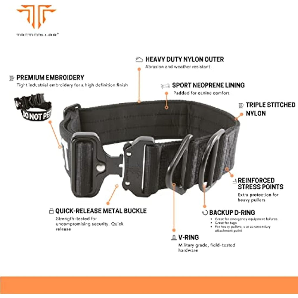 Tacticollar DO NOT PET Dog Collar | 2" Padded Nylon for Reactive Dogs