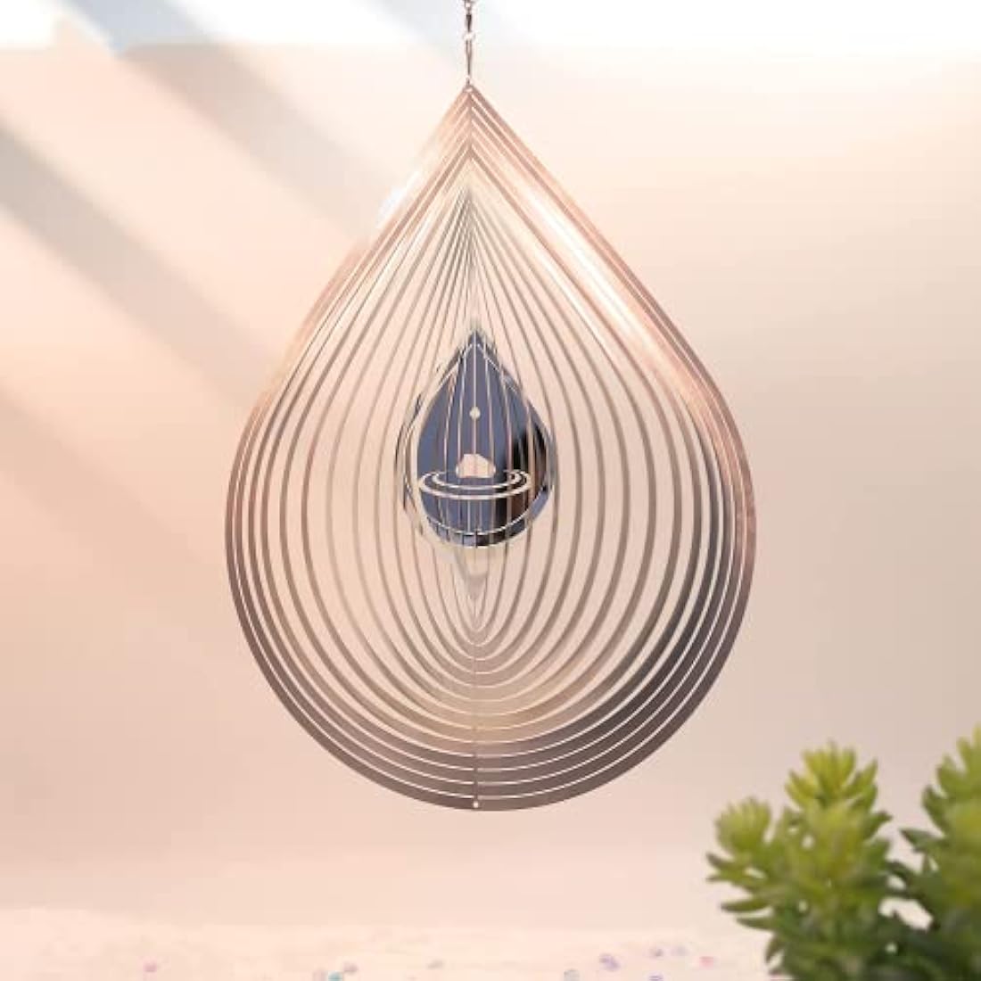 12" 3D Stainless Steel Wind Spinner – Metal Garden Sculpture