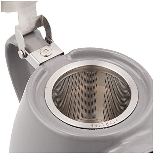 Forlife Stump Teapot – 0.4L Grey Lead-Free Ceramic Loose Leaf Teapot
