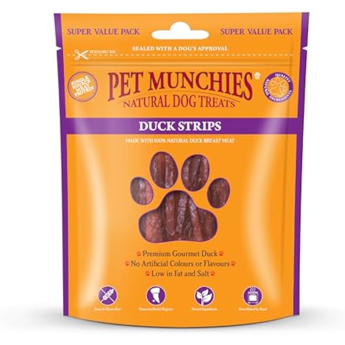 Pet Munchies Duck Strips Dog Treats – Natural Grain Free Value Pack 320g