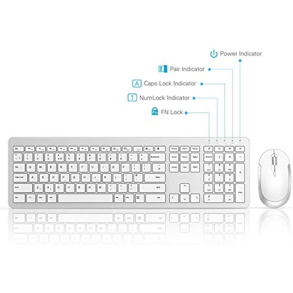 Seenda Wireless Keyboard and Mouse Set | Ultra Slim Full Size UK Layout