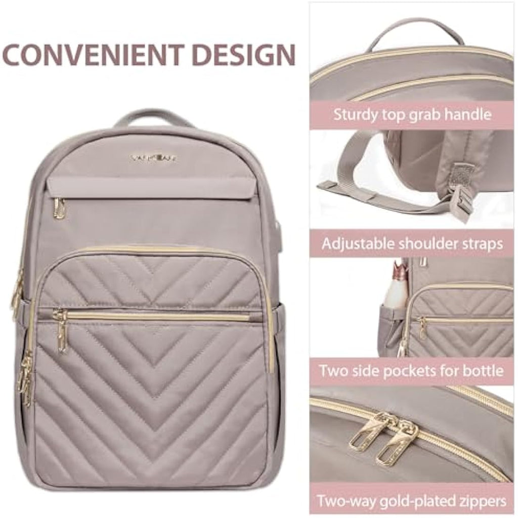 VANKEAN 15.6 Inch Laptop Backpack for Women – Waterproof USB Travel Bag