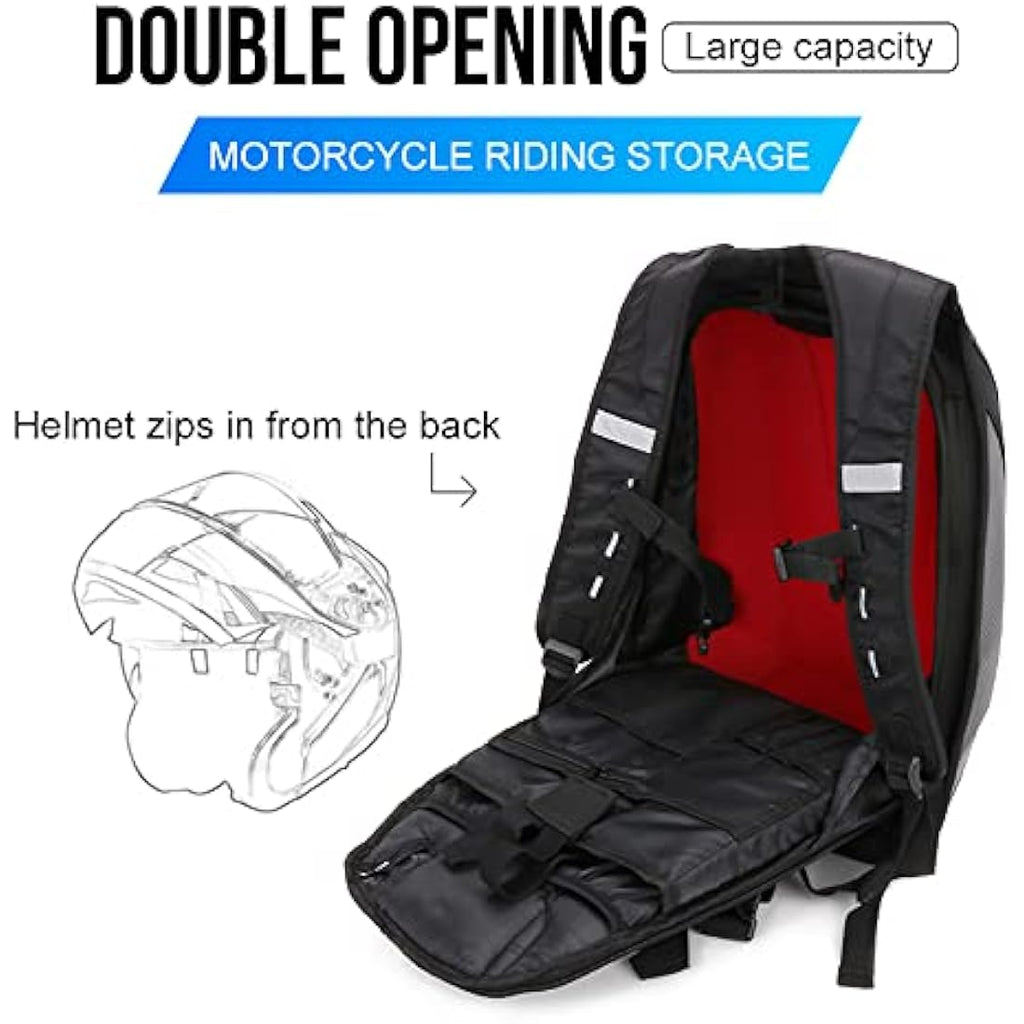 Carbon Fiber Motorcycle Hardshell Backpack | Waterproof