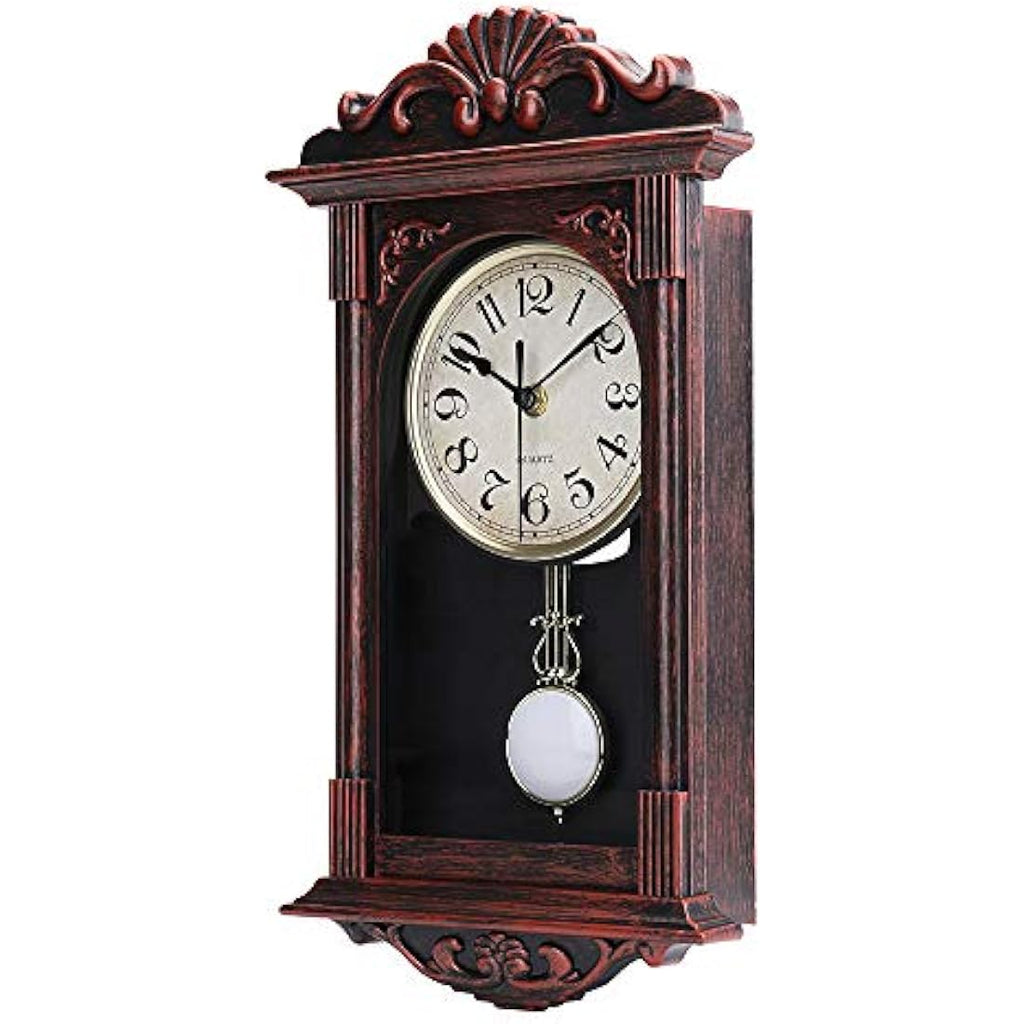 Jomparis Retro Pendulum Wall Clock – 16 Inch Decorative Bronze Clock