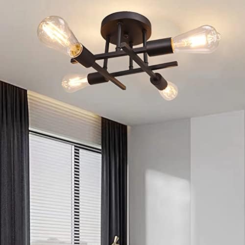 Jolof Store Modern Sputnik Chandelier – 4-Light Industrial Ceiling Fixture