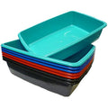 Whitefurze Large Plastic Cat Litter Tray | Durable 48cm Pet Litter Box